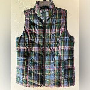 Lands’ End Puffer Vest - GUC - Medium (10-12) - Plaid - Full zip